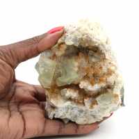 Fluorite brute du Maroc : Gros cristal vert sur roche mère