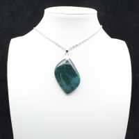Pendentif Jaspe Verte de Madagascar - Minéral Naturel