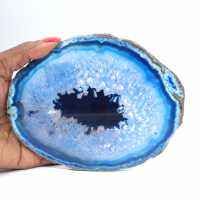 Agate bleue en tranche naturelle issue du Brésil