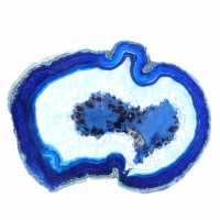 Agate bleue en tranche polie pour décoration scientifique