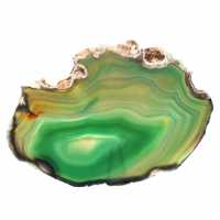 Tranche d'agate verte claire – Pierre naturelle 140 g