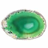 Tranche d'agate verte polie – Spécimen Brésil 205 g