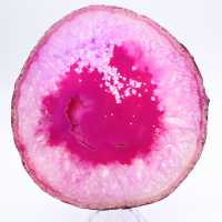 Agate en tranche teinté rose naturelle