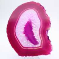 Tranche d’agate teinté rose naturelle