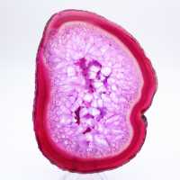 Agate polie en tranche teinté rose