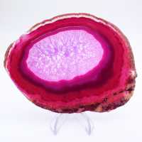 Tranche décorative d’agate rose teinté