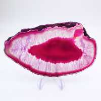 Tranche fine d’agate teinté rose