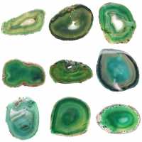 Tranche d'agate verte naturelle – Pièce décorative 250 g