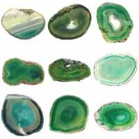 Tranche d'agate verte naturelle – Pièce décorative 250 g