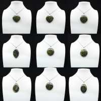 Pendentif Rond en opale verte