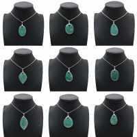 Pendentif amazonite de forme ovale