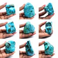 Pierre polie en Chrysocolle Congo