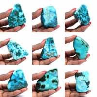Pierre polie en Chrysocolle Congo