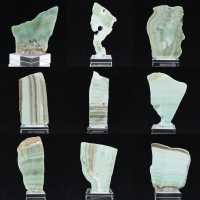 Pierre d’Aragonite verte naturelle en tranche
