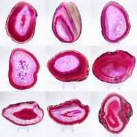 Tranche polie d’agate rose teinté