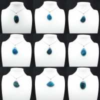 Pendentif en Apatite Bleue de Madagascar - Pierre Naturelle