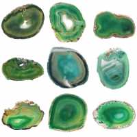 Tranche d'agate verte naturelle – Pièce décorative 250 g