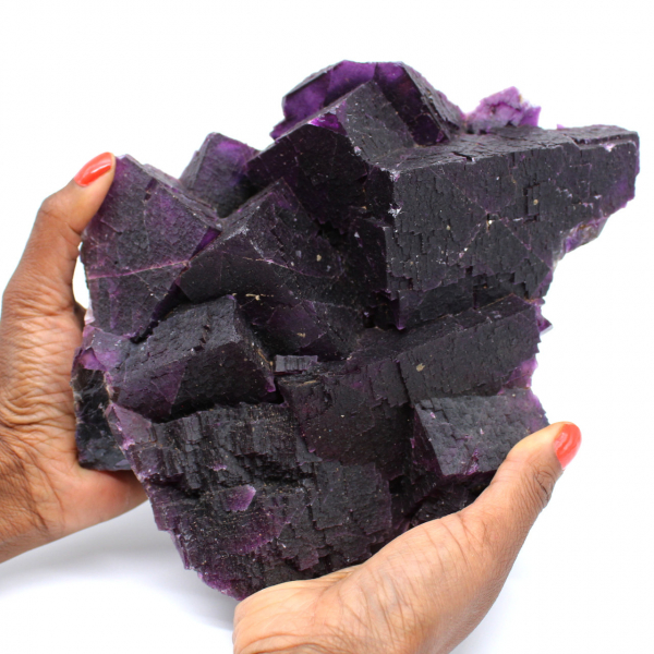 Exceptionnelle cristallisation de fluorite violette foncée