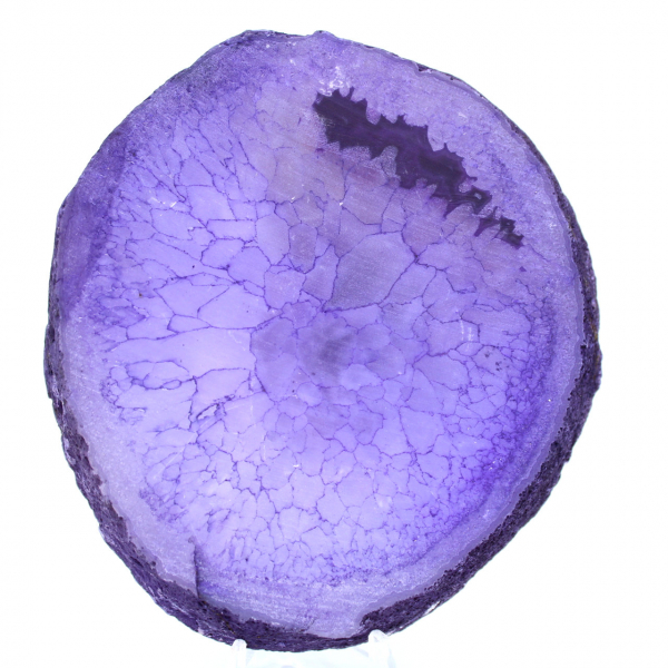Tranche d'agate violette minérale