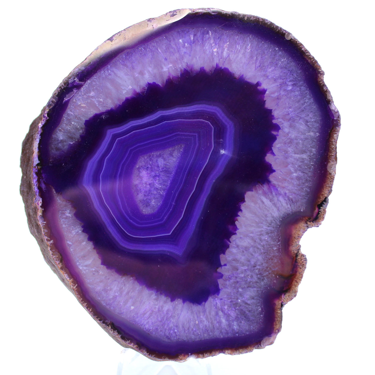 Tranche d'agate violette d'ornement