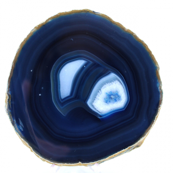 Pierre décorative en agate bleue