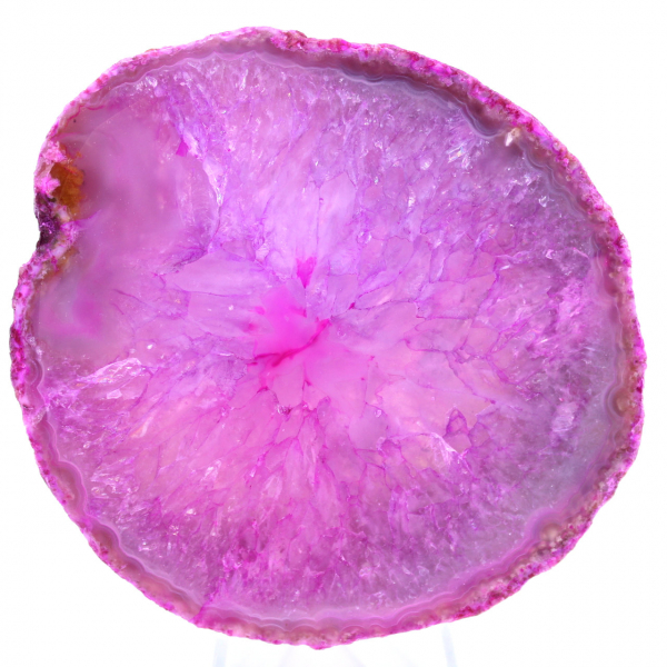 Tranche d'agate rose minérale