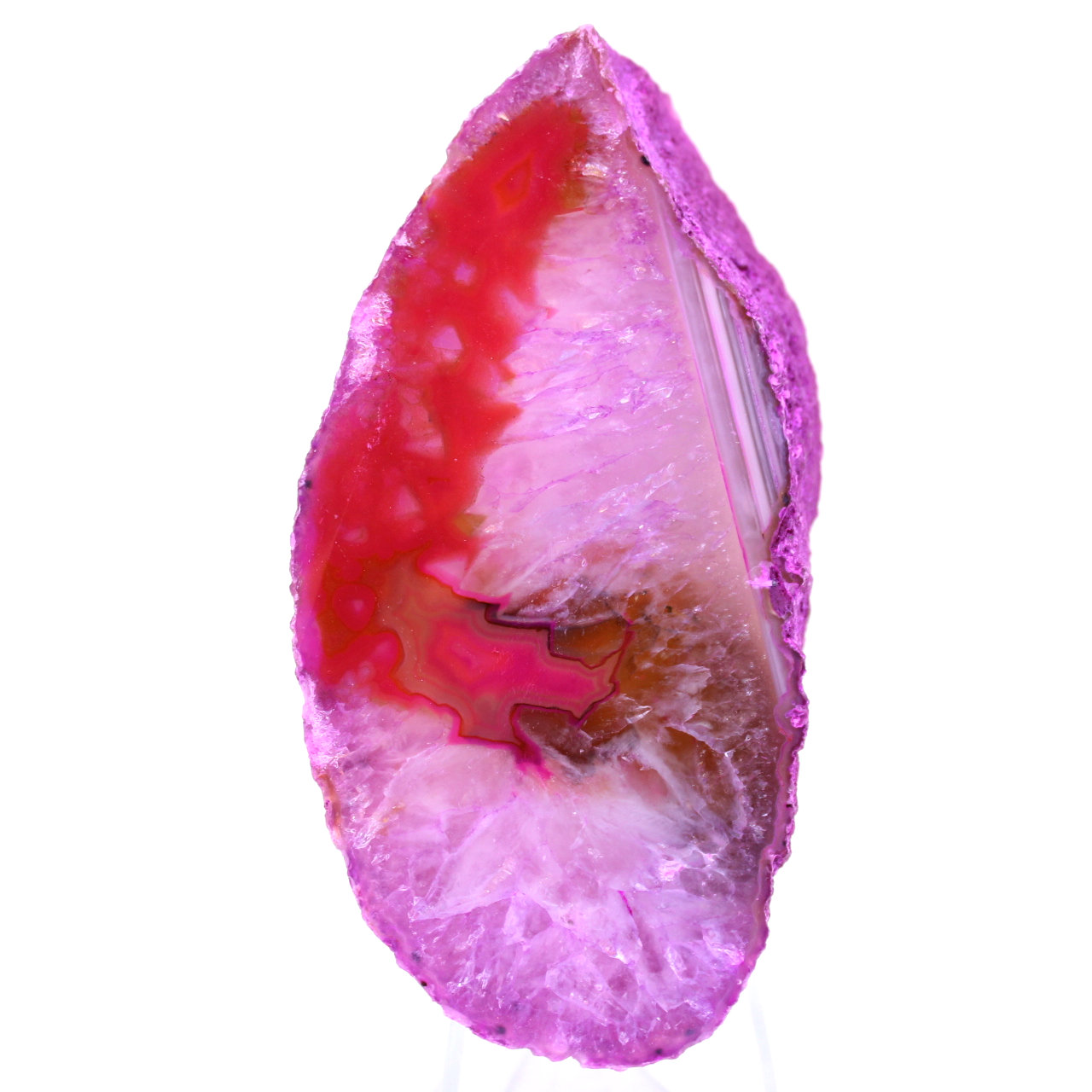 Tranche d'agate rose minérale