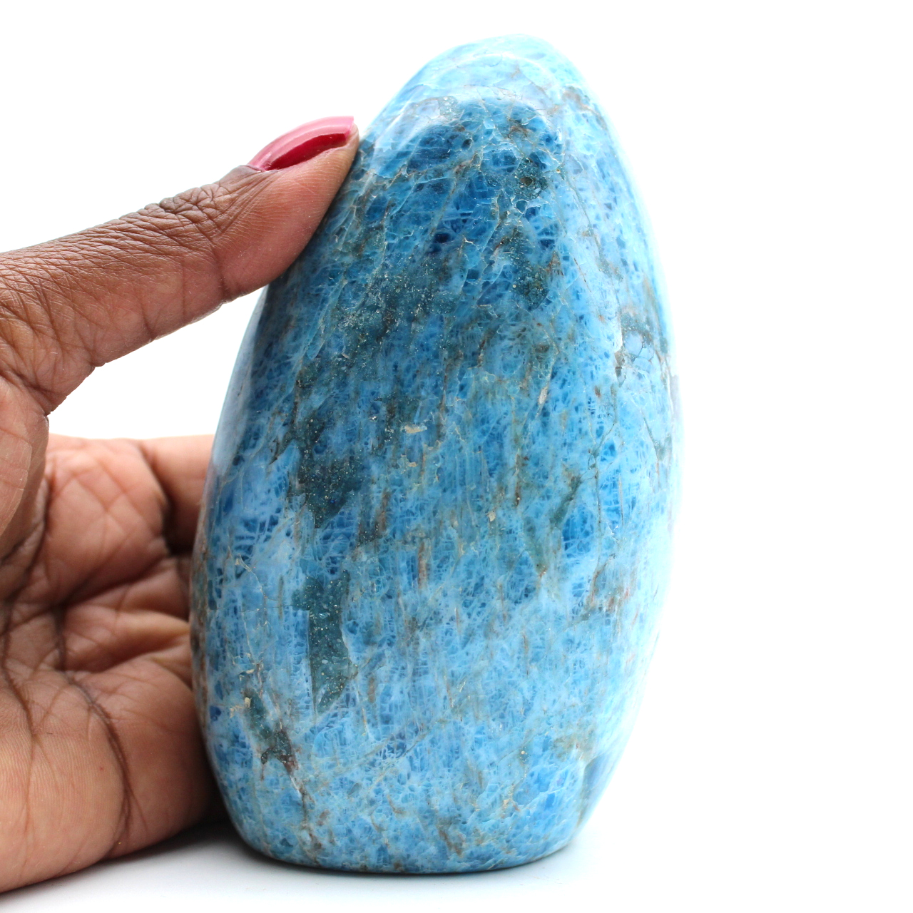 Apatite bleue polie