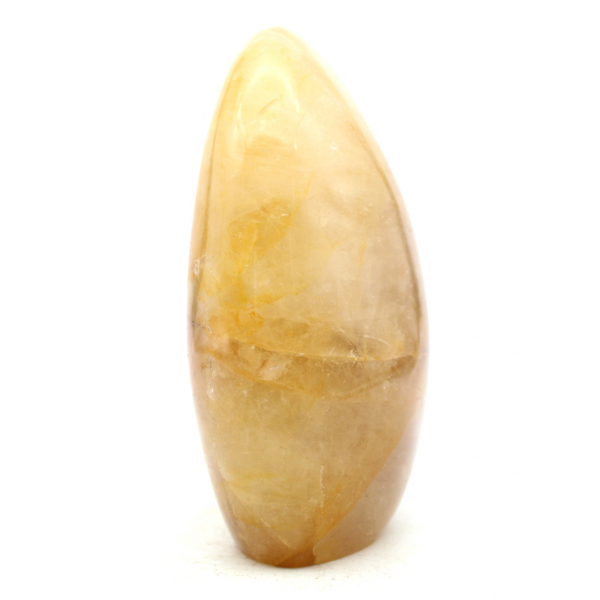 Pierre de quartz jaune polie