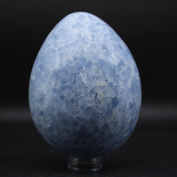 Oeuf minéral en calcite bleue