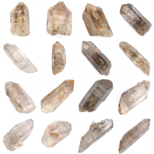 Cristal de quartz fumé bi-terminé