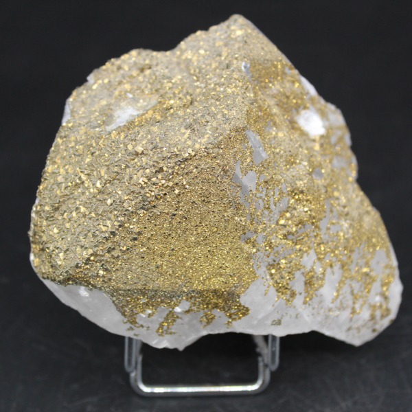 Pierre de pyrite sur calcite