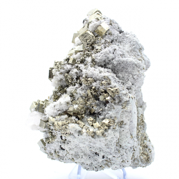 Pyrite sur gangue avec calcite et quartz