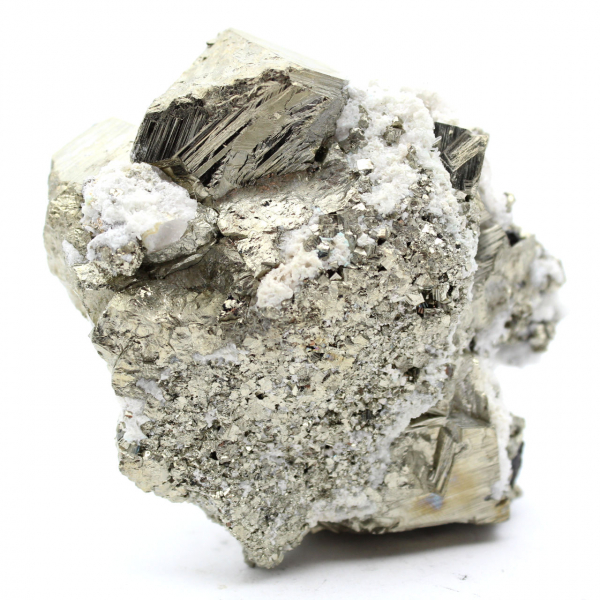 Pyrite sur gangue avec calcite et quartz