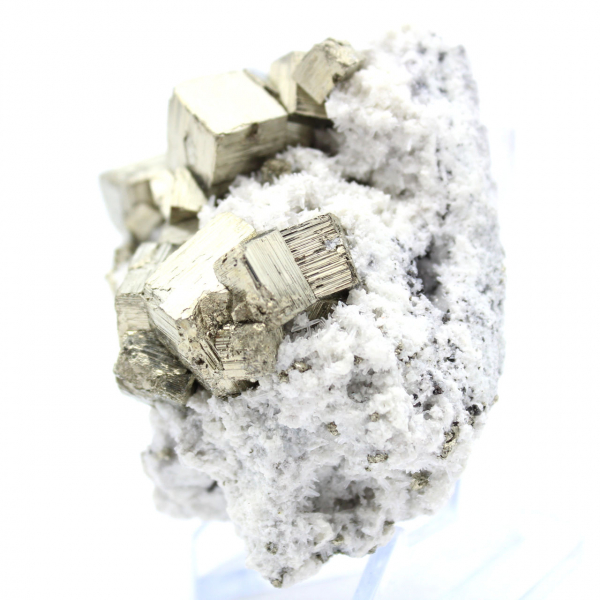 Pyrite sur gangue avec cristaux de quartz