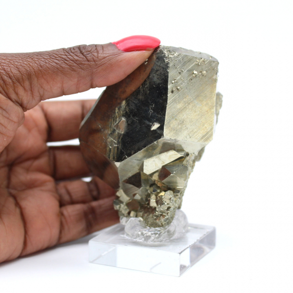 Cristaux de pyrite du Pérou sur socle