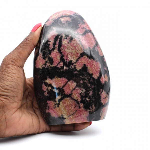 Roche en Rhodonite naturelle