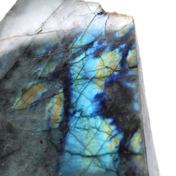 Pierre de labradorite naturelle une face polie