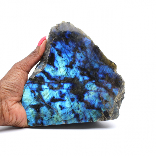 Labradorite ornementale mi-brute naturelle