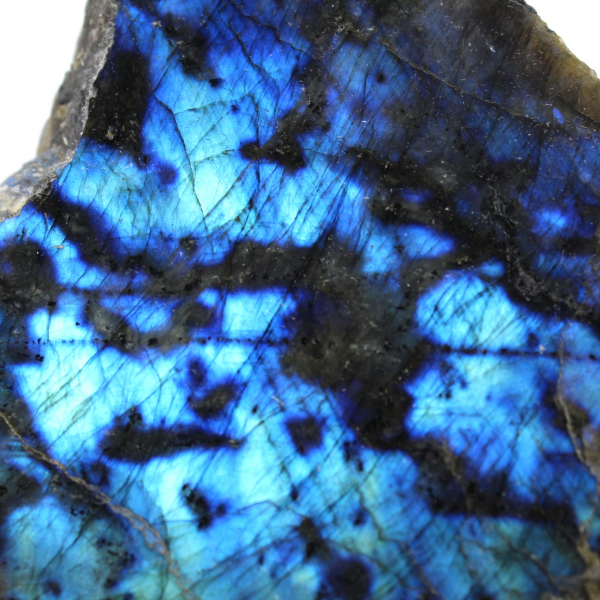 Labradorite ornementale mi-brute naturelle