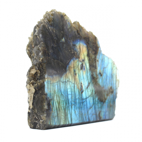 Labradorite naturelle de décoration mi-brute