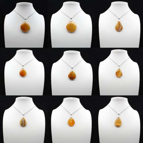 Pendentif goutte en cornaline