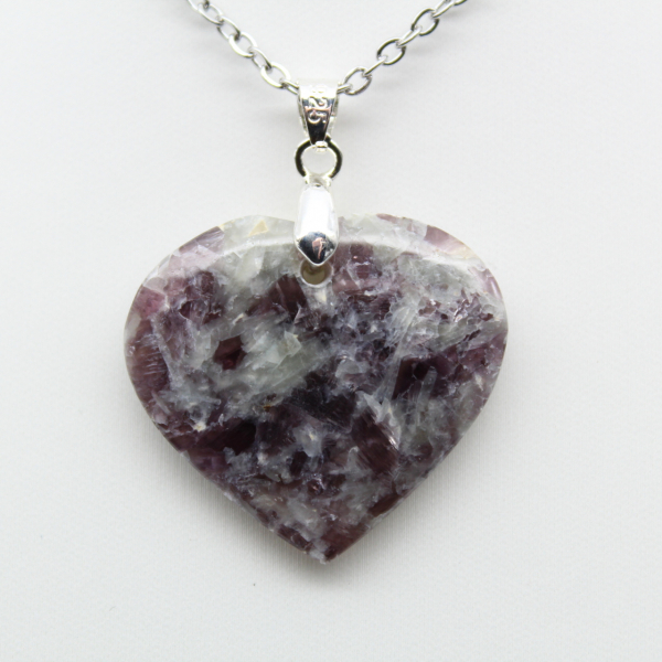 Pendentif Cœur en Lépidolite