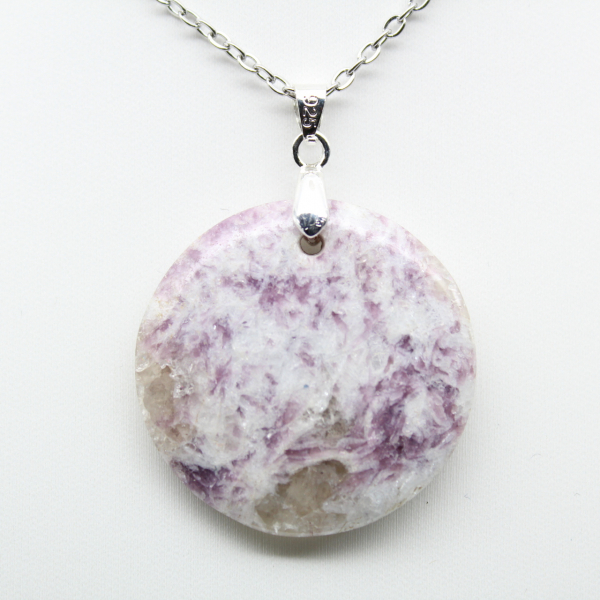 Pendentif Rond en Lépidolite