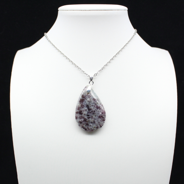 Pendentif Goutte en Lépidolite