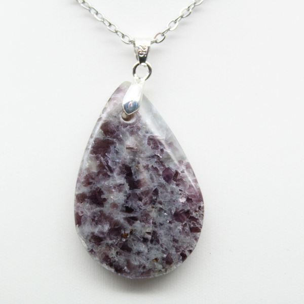 Pendentif Goutte en Lépidolite