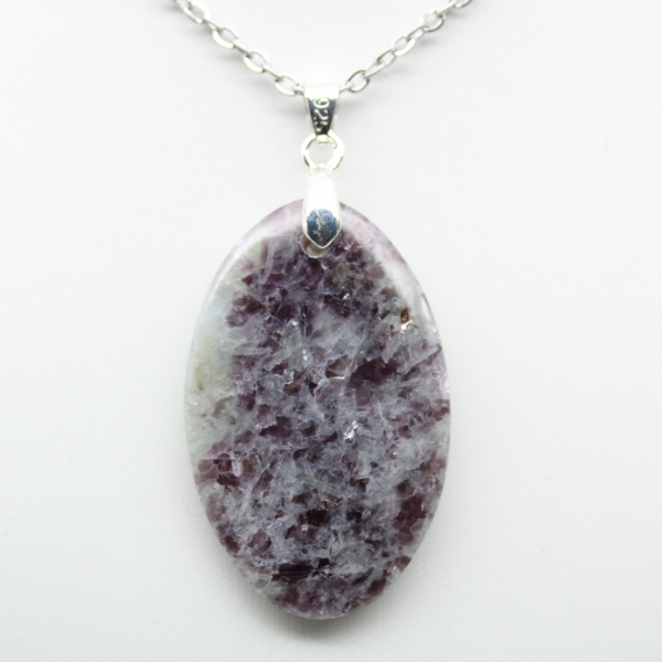 Pendentif Oval en Lépidolite