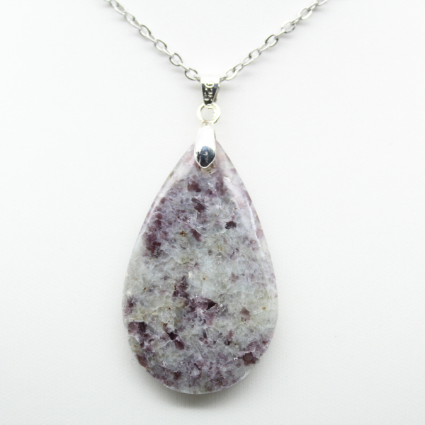 Pendentif Goutte en Lépidolite