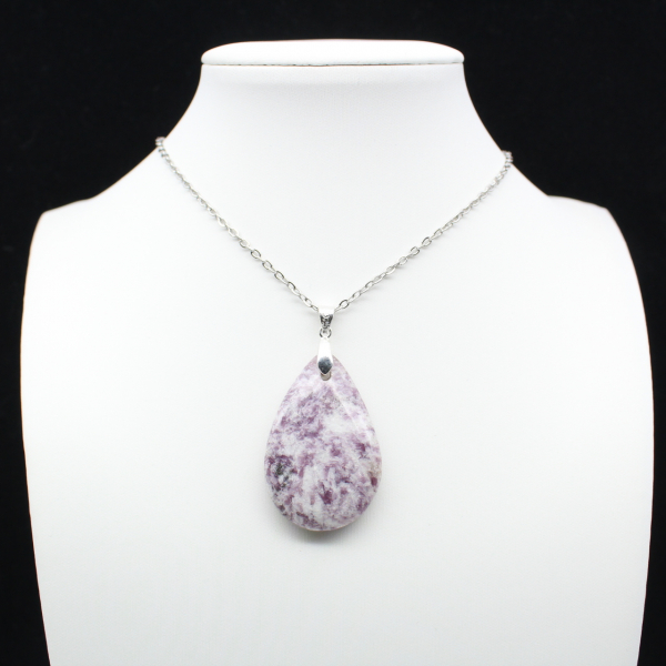 Pendentif Goutte en Lépidolite
