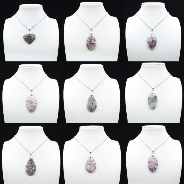 Pendentif Goutte en Lépidolite
